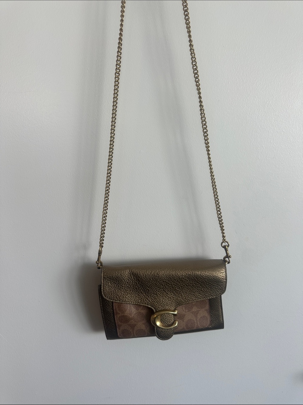 Coach Bronze Signature Small Crossbody with Gold Hardware